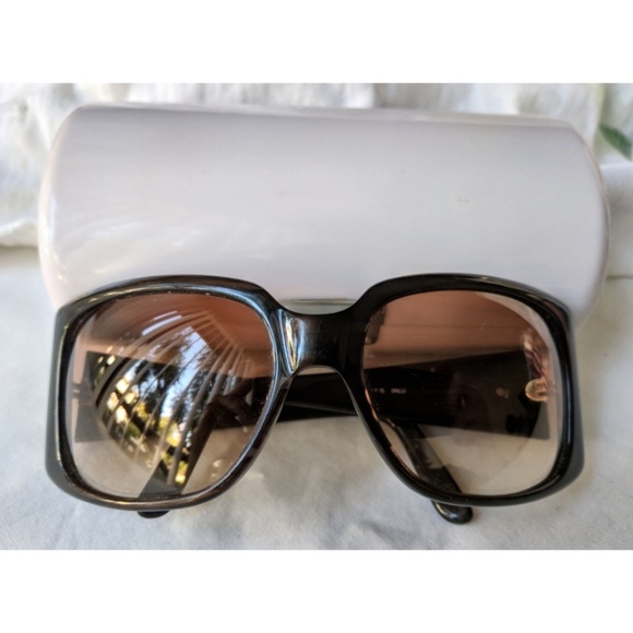 Jimmy Choo Dark Brown Sunglasses w/White Case